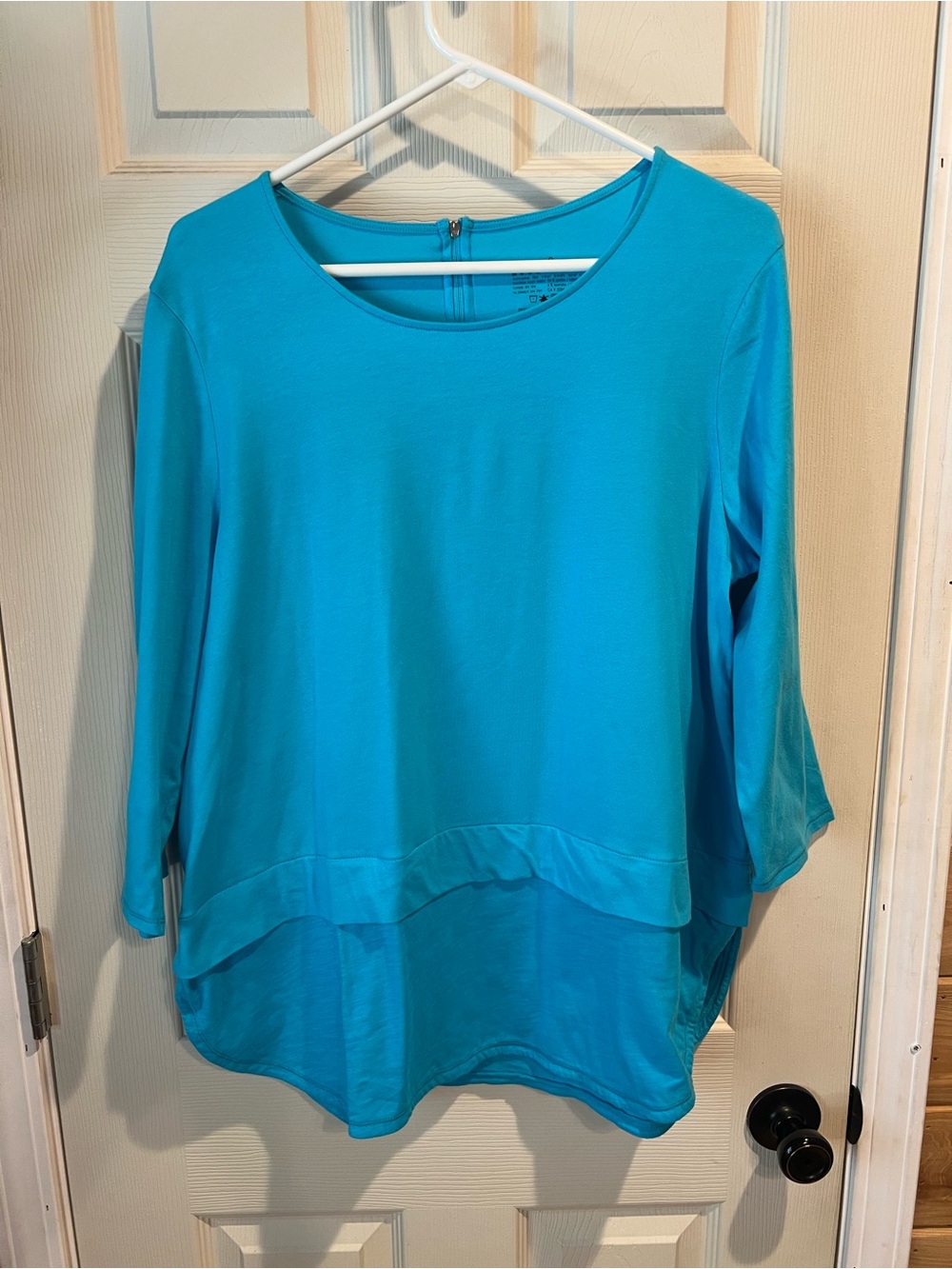 neon buddha Bright Turquoise Layered Hem Tunic